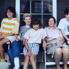 With two of her kids and two of her nieces ~1989