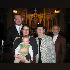 Kristine was godmother at baptism of great-nephew Patricio Mercado (2008)