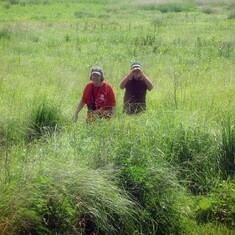 Kristine and Les in the wilderness