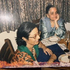 With her dearly beloved sister, Savitri Behal