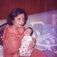 The loving grandmother! With baby Vedant