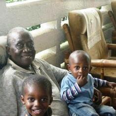 John Clifford Ofori, with grandchildren, Shafiq and Junayd,