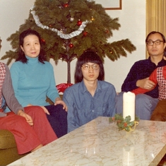 Christmas 1973, in Lafayette.  Note stylish hair and matching vests.