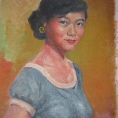 An early oil paint of Jiun whom KC admired, loved and cared all his life long.