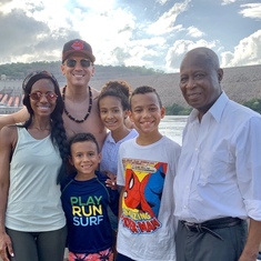 Kwesi with his daughter, Ellie, son-in-law, and grandchildren in Ghana June 2019
