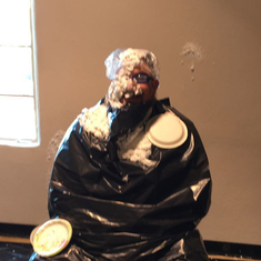 Kyle with pie on his face at a fundraiser. He was such a good sport!