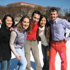 Ice skating, 2010 (the "gang" at the World Bank), with Kyoko, Melanie, Matteo, and Sachi