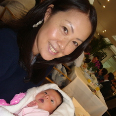 This picture was the first time we saw them after giving birth to Kaya. It was Kayas first formal appearance at the baptism of a friend of ours. Kyoko was so happy and such a proud mom; Kaya was (still is) such a beautiful baby!! I love this picture becau