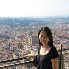 Florence, checking the view from atop the Medici Chapel, 2006