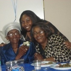Lu's Mom (Glenice), Janay & Lu @ Lu's Mom's 90th B'day.