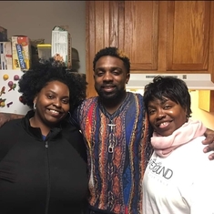 LaDonna showing love to her visiting nephew, Virgil with her sis, Barbara