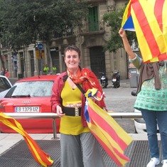 Celebrating the Catalan Independence movement, Sept. 2013