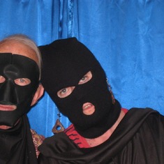 Preparing a masked scene for La Dama Azul play, May 2013