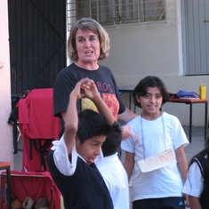 Leading an improv with schoold kids in Oaxaca, Feb 2011