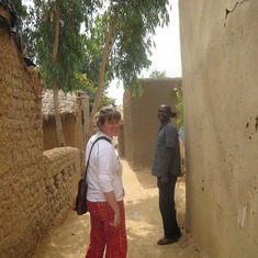 Walking with a friend in Mopti, Mali Dec 2009