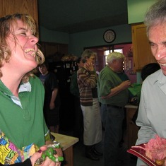 Sharing a joke with Nasario at Ana Pacheco's fiesta, March 2009