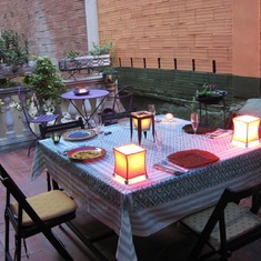The patio in our apartment where we had so many lovely meals with friends