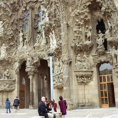 Laila at Sagrada Familia, Barcelona Nov 1993
