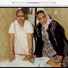Standing from left Jamnaba and Laxmimasi. In the bed Godavarimasi.