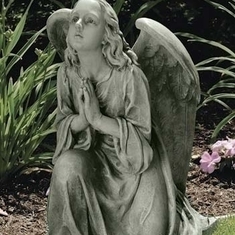 praying angel in garden