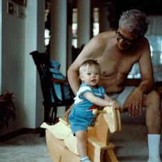 Look!! Pa made me a rocking horse. May 1990