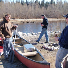 Lances batchelor party canoe trip.