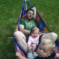 Father's Day 2010, in the favorite hammock!