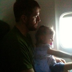 On the plane to Hawaii - a first for Lance and Melaina
