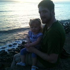 Hawaiian sunset for Lance and Melaina, then out to eat at Bubba Gumps!