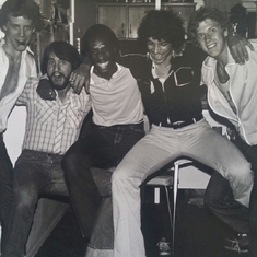 Colorado Institute of Art Students, Denver CO          (fall of 1980) Good Times at Las Perlas apts.r-l Unk, Dan, Me, Lance, Lee