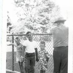 Circa 1950-52 At the Detroit Zoo with Grandpa Bowlby (L-R) Lance, Mickey, and Cousin Steve.
