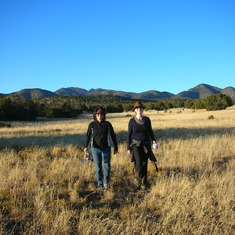 Lone Mountain Ranch NM, a hike with board members and staff post board meeting.  Zoe & Lani