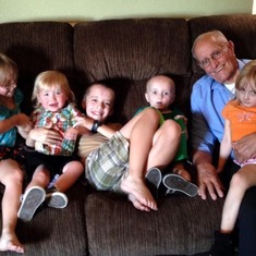 grandkids with grandpa on Easter