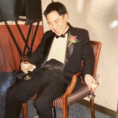Favorite photo of Larry. At our wedding in 1996