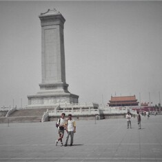 Larry and me in Tiananmen Square, Beijing, 1992