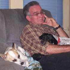 Larry loved his Babygirl and she adored him. She's in his lap!