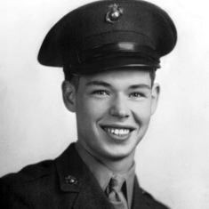 Larry joined the Marines at age 17, in February of 1945, and the war ended in August of that year. He also served in China for two years, and was promoted to Sargeant.