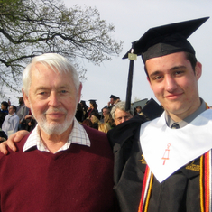 Larry with grandson Micho at graduation with bachelor degree in electrical engineering, in 2007, age 19, Oakland University
