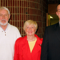 Larry, Kay and Micho at Macomb College awards presentation in 2004