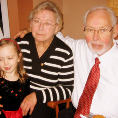 Larry with his younger sister Alice, (and her granddaughter Alyson), Christmas Eve, 2011