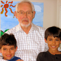 Great grandpa Larry with his great grandsons, 2009