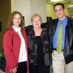 Daughter Janet with her daughter Jennifer, and son Micho, for his Macomb Awards banquet, 2004