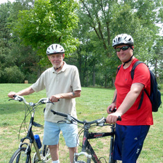 Micho and Grandpa Larry's last bike ride together at Stoney Creek, summer of 2012