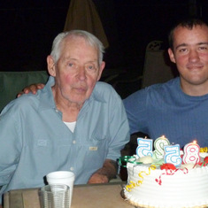 Grandpa and Micho celebrated their birthdays together - Grandpa's 85th, and Micho's 25th, in 2012