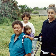 Dad with his three girls, Ayisha, Aria, and Aliyah