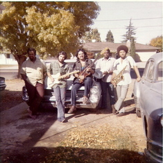 One of dad's band with his friend Ernie Lujan
