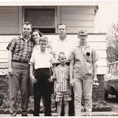 Larry with parents Ozel and William Brown and brothers  Jimmy, Billy, and David
