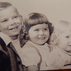 Larry with sisters Carol Ann and Linda