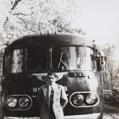 dad in front of bus