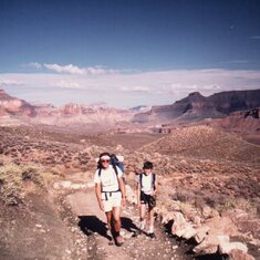 With son Jesse, Grand Canyon, 1984